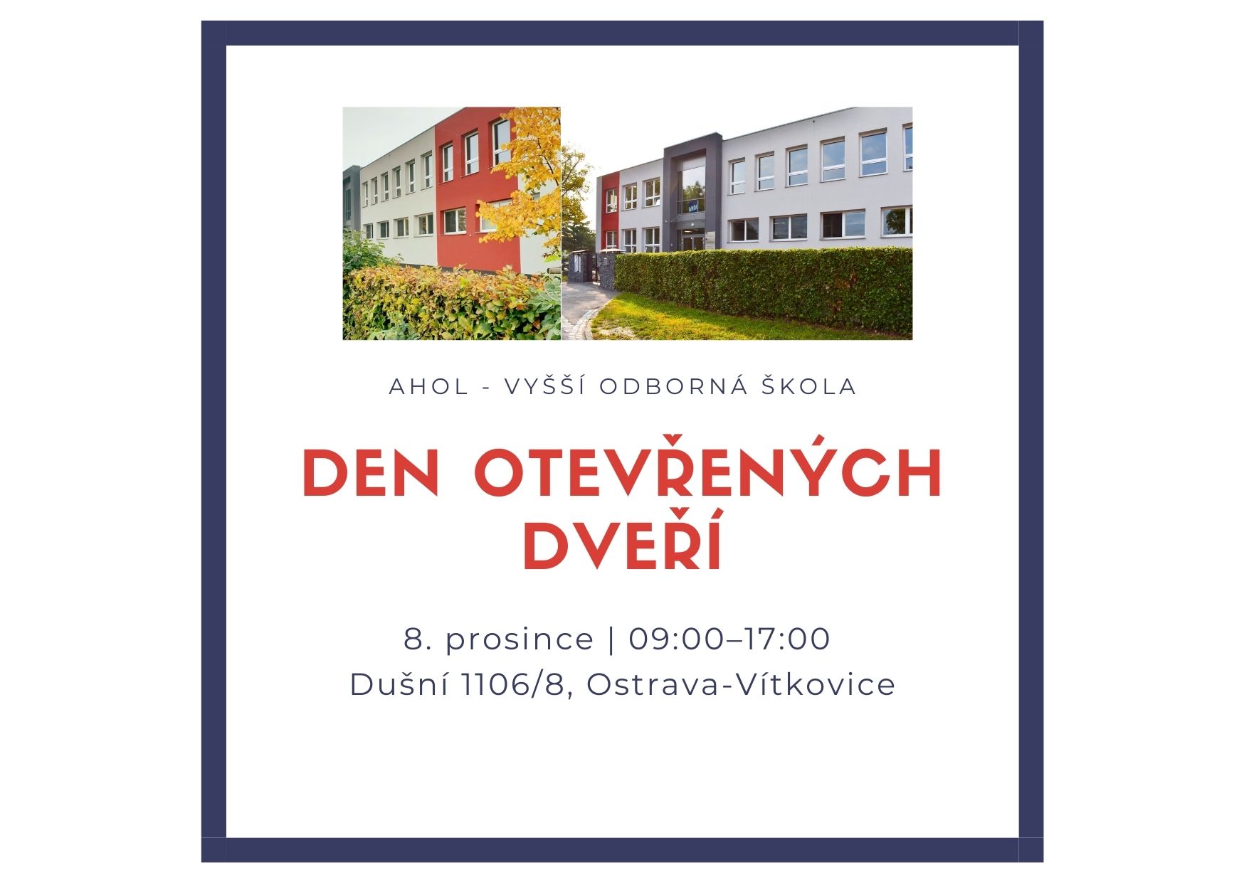 Den otevřených dveří 8. 12. 2021 - AHOL VOŠ – Škola pro budoucí ...